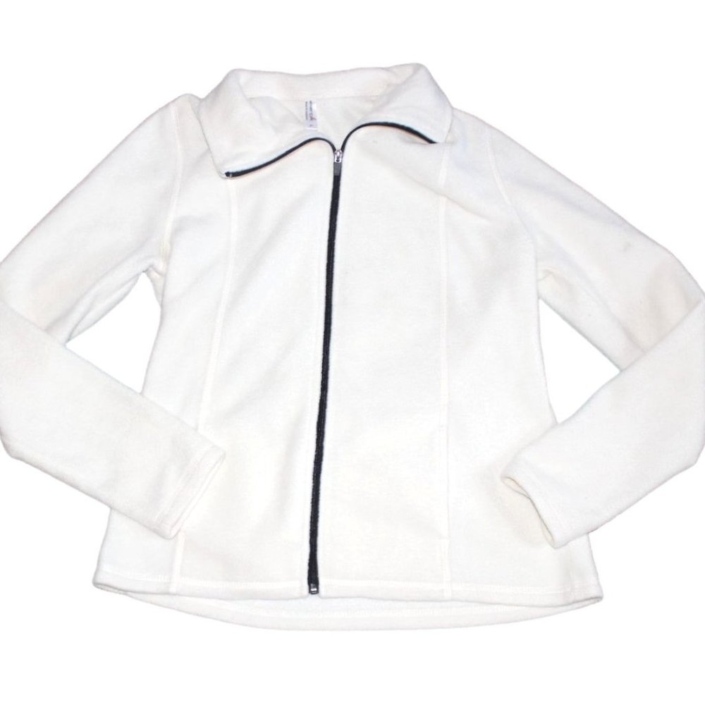 Exertek Womens Fleece Sweatshirt/Jacket With Pockets-Cream-Size Large-GUC